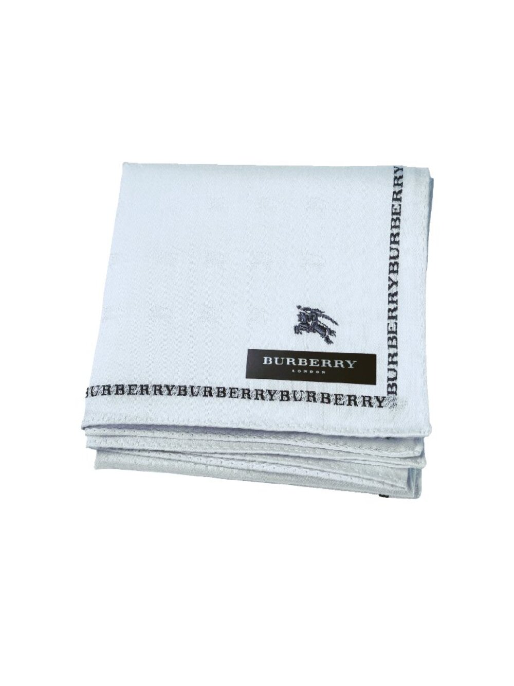 Burberry London Cotton Scarf NWT Japan Licensed 18.5” Knight Logo Jacquard